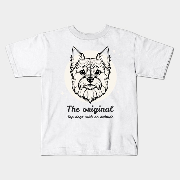 Yorkshire Terrier Dog Face Kids T-Shirt by MGDesigns